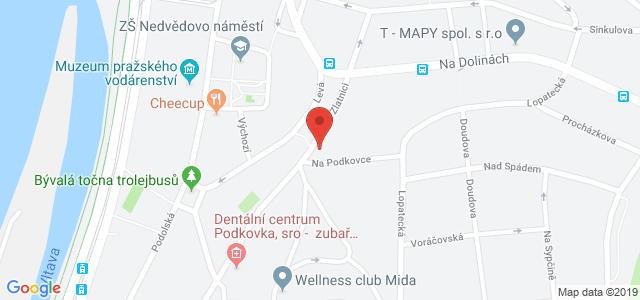 Google map: Na Zlatnici 8, Praha